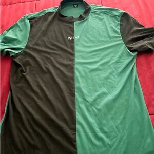 Men's Green and Black Shirt